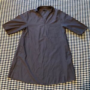 COS Slate Grey Shirt Dress Tunic Cotton Lyocell Blend Size 6